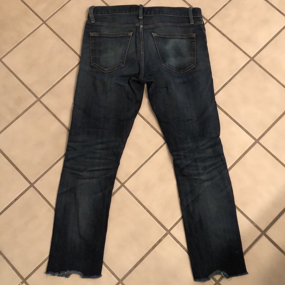 Mens Uniqlo cropped / distressed SELVEDGE DENIM jeans (29” x 27”), faded blue - Picture 2 of 12